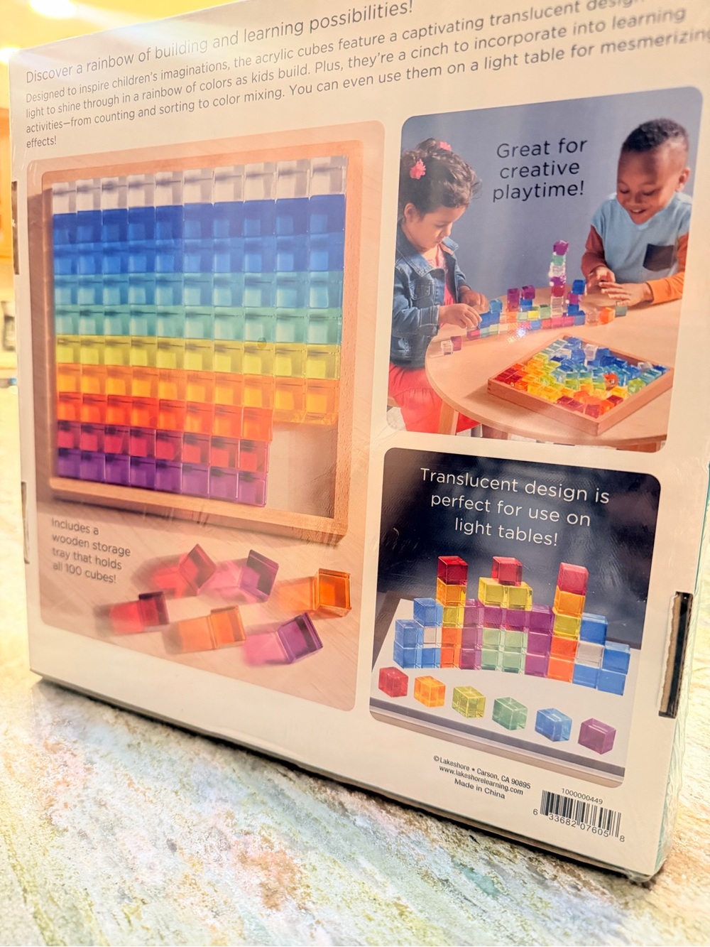 Rainbow Crystal Cubes - Colorful Translucent Stacking Set - Picture 4 of 7